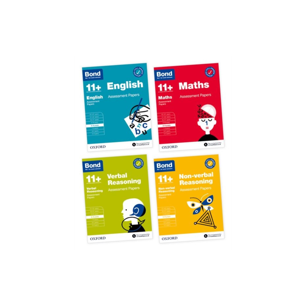 Produktbild för Bond 11+ Assessment Papers 8-9 years Bundle: English, Maths, Non-verbal Reasoning, Verbal Reasoning (for GL Assessment & other 11 plus exams) (häftad, eng)