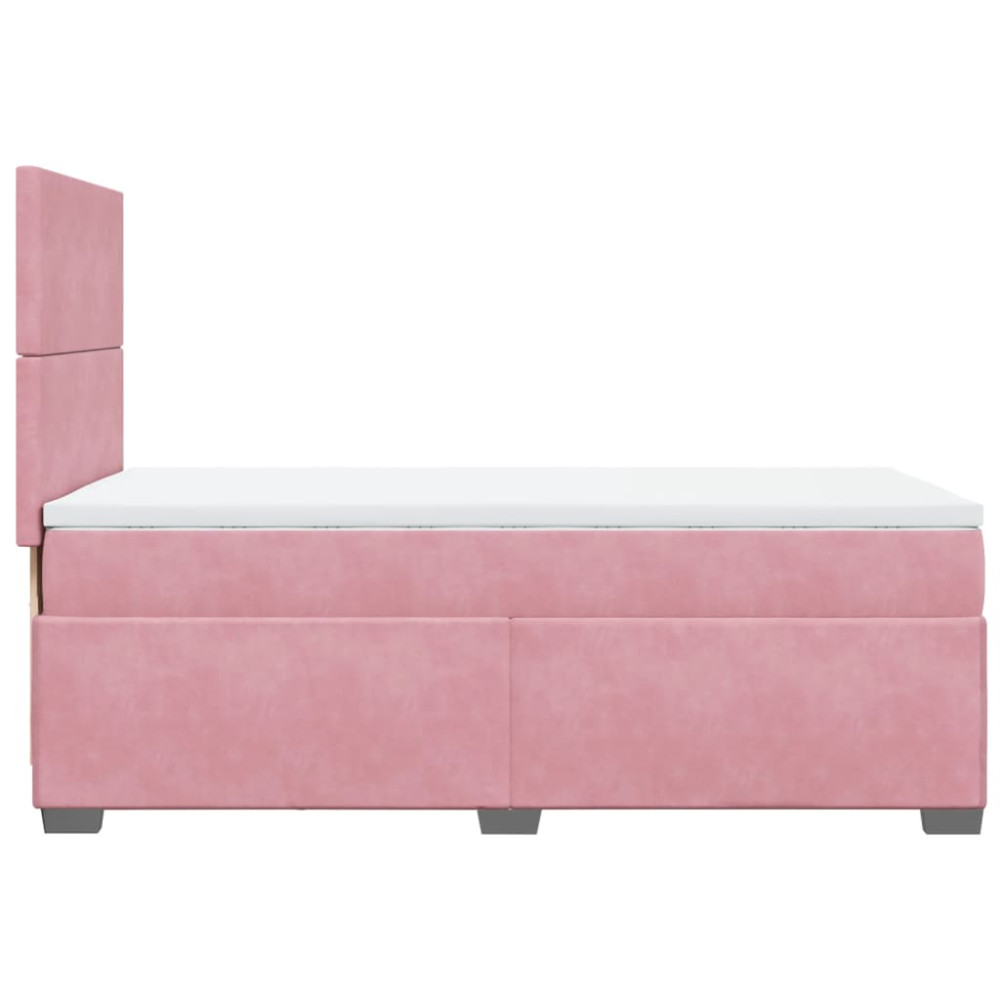 Produktbild för Ramsäng med madrass rosa 80x200 cm sammet
