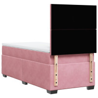Produktbild för Ramsäng med madrass rosa 80x200 cm sammet