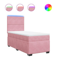 Produktbild för Ramsäng med madrass rosa 80x200 cm sammet