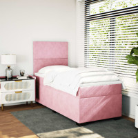 Produktbild för Ramsäng med madrass rosa 80x200 cm sammet