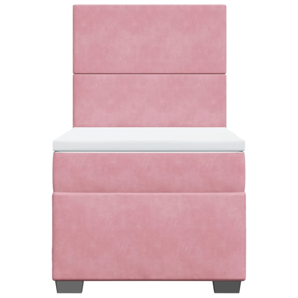 Produktbild för Ramsäng med madrass rosa 80x200 cm sammet