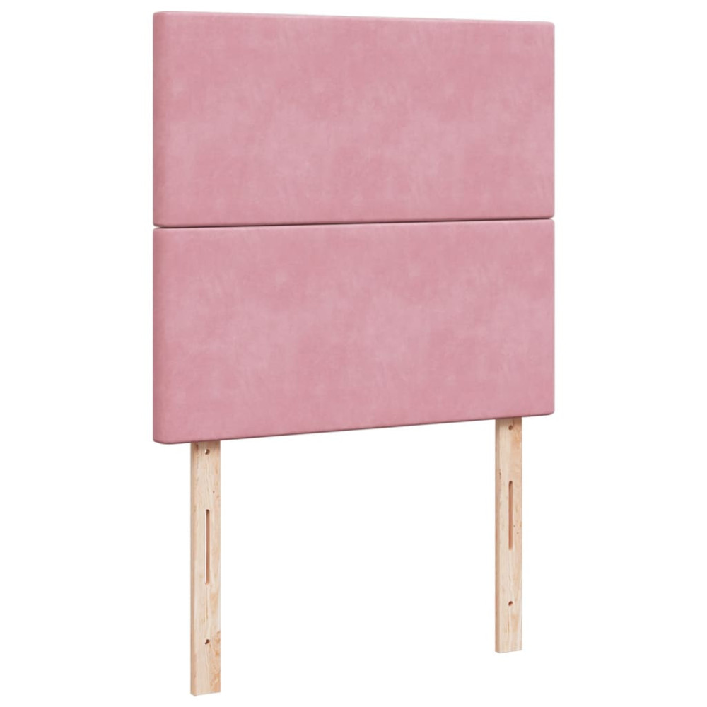 Produktbild för Ramsäng med madrass rosa 80x200 cm sammet