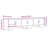 Produktbild för Tv-bänk brun ek 180x34x41 cm konstruerat trä