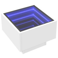 Produktbild för Soffbord med LEDs vit 40x40x30 cm konstruerat trä