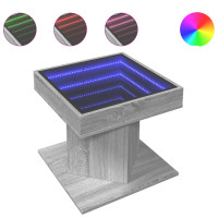 Produktbild för Soffbord med LEDs grå sonoma 50x50x45 cm konstruerat trä