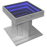 Produktbild för Soffbord med LEDs grå sonoma 50x50x45 cm konstruerat trä