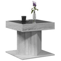 Produktbild för Soffbord med LEDs grå sonoma 50x50x45 cm konstruerat trä