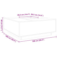 Produktbild för Soffbord svart 100x100x40 cm konstruerat trä