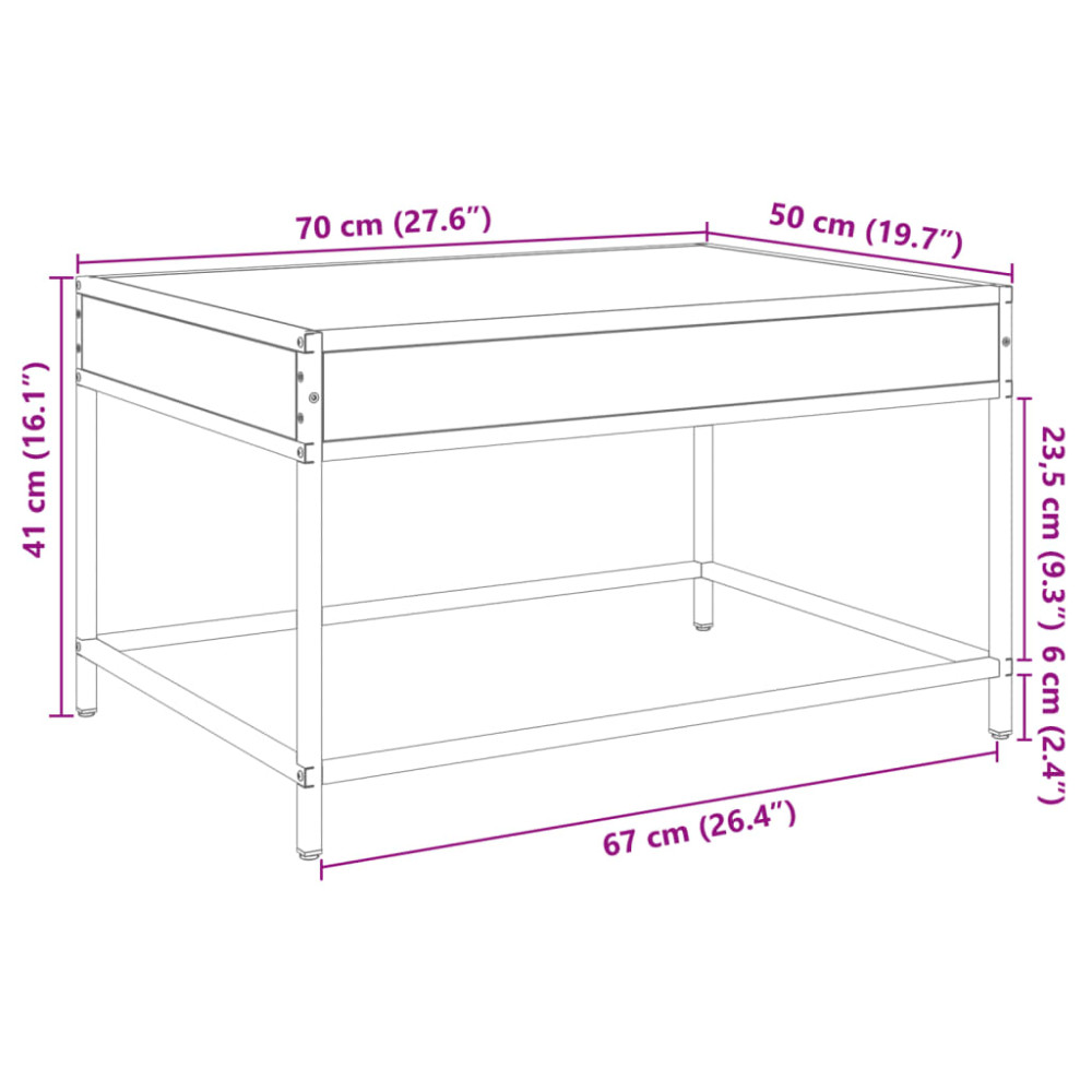 Produktbild för Soffbord med Infinity LEDs svart 70x50x41 cm