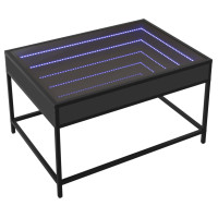Produktbild för Soffbord med Infinity LEDs svart 70x50x41 cm