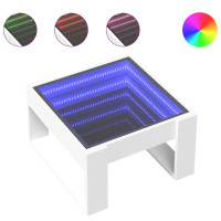 Produktbild för Soffbord med Infinity LEDs vit 50x53x30 cm