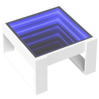 Produktbild för Soffbord med Infinity LEDs vit 50x53x30 cm