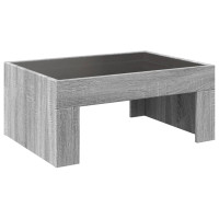 Produktbild för Soffbord med Infinity LEDs grå sonoma 70x50x30 cm
