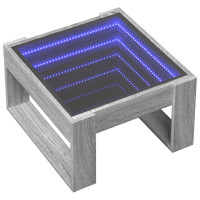 Produktbild för Soffbord med Infinity LEDs grå sonoma 50x53x30 cm