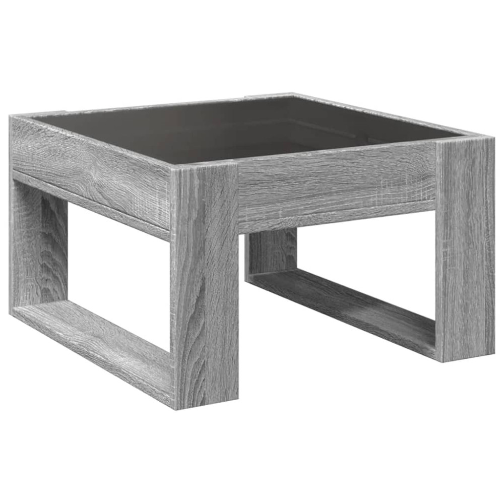Produktbild för Soffbord med Infinity LEDs grå sonoma 50x53x30 cm