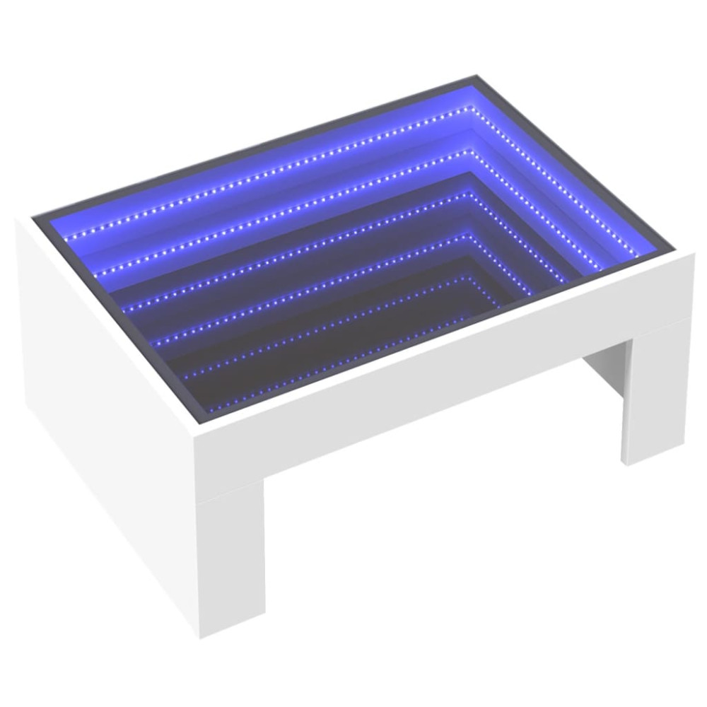 Produktbild för Soffbord med Infinity LEDs vit 70x50x30 cm