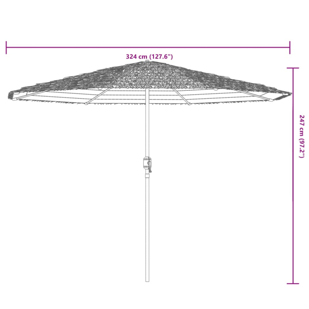 Produktbild för Trädgårdsparasoll med stålstång vit 324x324x247 cm