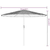 Produktbild för Trädgårdsparasoll med stålstång vit 324x324x247 cm
