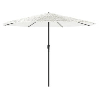 Produktbild för Trädgårdsparasoll med stålstång vit 324x324x247 cm