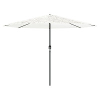 Produktbild för Trädgårdsparasoll med stålstång vit 324x324x247 cm