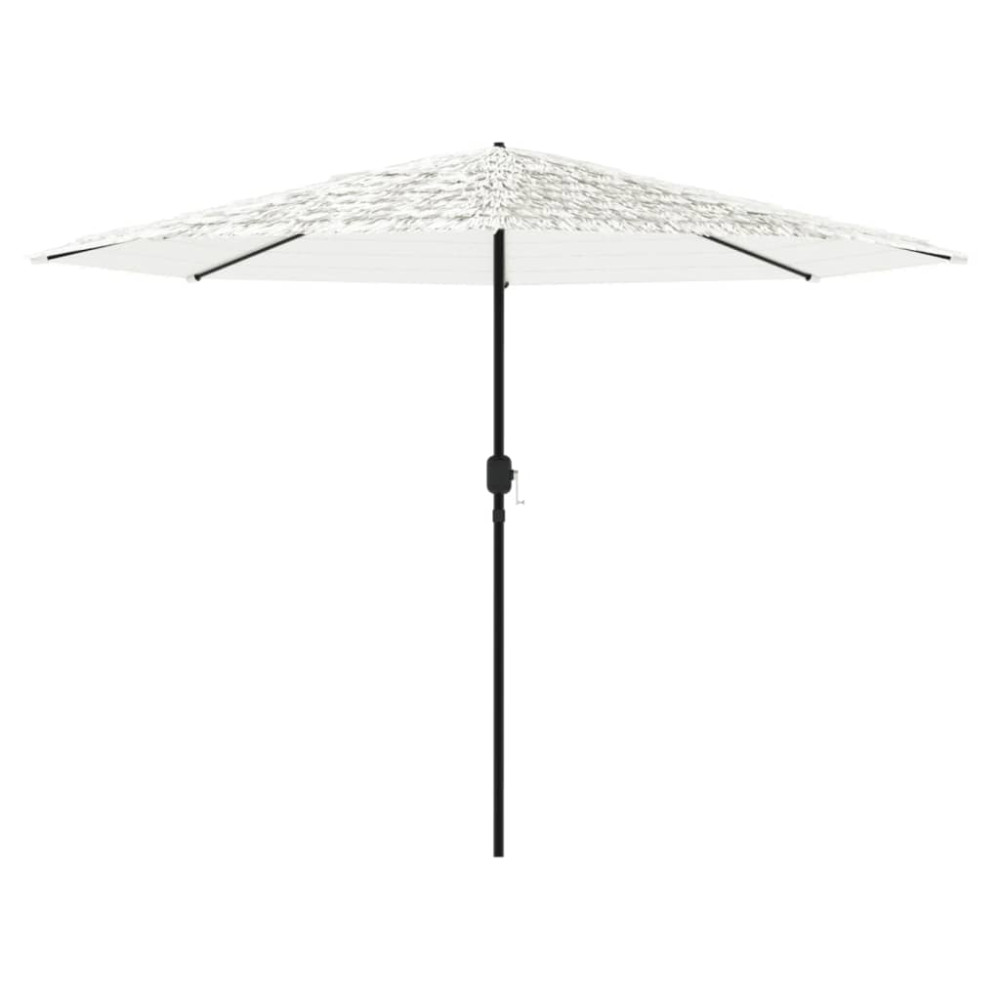 Produktbild för Trädgårdsparasoll med stålstång vit 324x324x247 cm