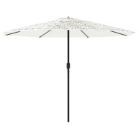 Produktbild för Trädgårdsparasoll med stålstång vit 324x324x247 cm