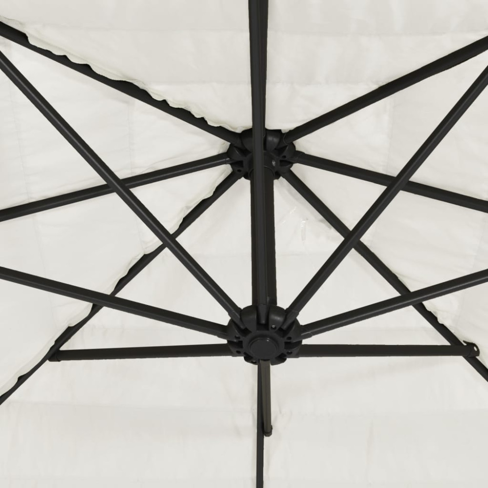 Produktbild för Trädgårdsparasoll med stålstång vit 324x324x247 cm