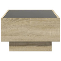 Produktbild för Soffbord med LEDs sonoma-ek 70x50x30 cm konstruerat trä