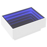 Produktbild för Soffbord med LEDs vit 70x50x30 cm konstruerat trä