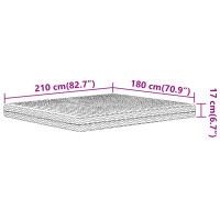 Produktbild för Skummadrass vit 180x210 cm hårdhet H2 H3