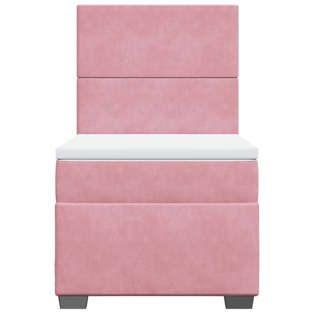 Produktbild för Ramsäng med madrass rosa 80x200 cm sammet