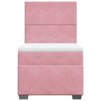 Produktbild för Ramsäng med madrass rosa 80x200 cm sammet
