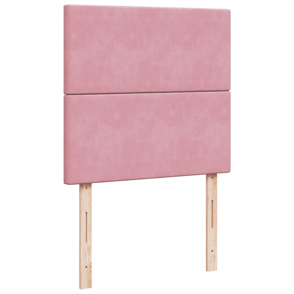 Produktbild för Ramsäng med madrass rosa 80x200 cm sammet