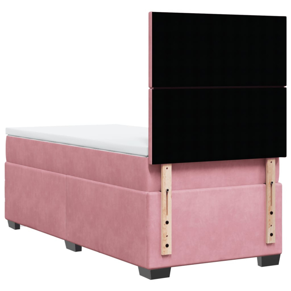 Produktbild för Ramsäng med madrass rosa 80x200 cm sammet