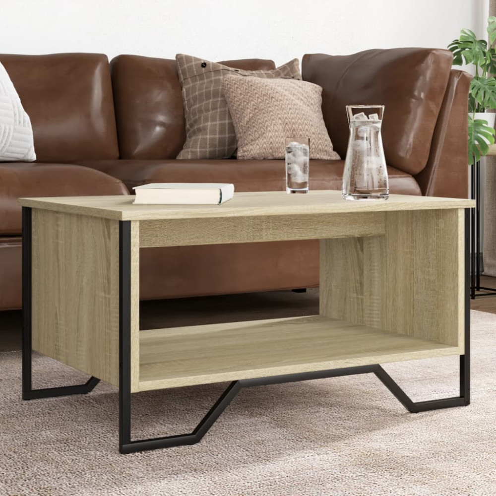 Produktbild för Soffbord sonoma-ek 75x51x40 cm konstruerat trä