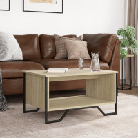 Produktbild för Soffbord sonoma-ek 75x51x40 cm konstruerat trä