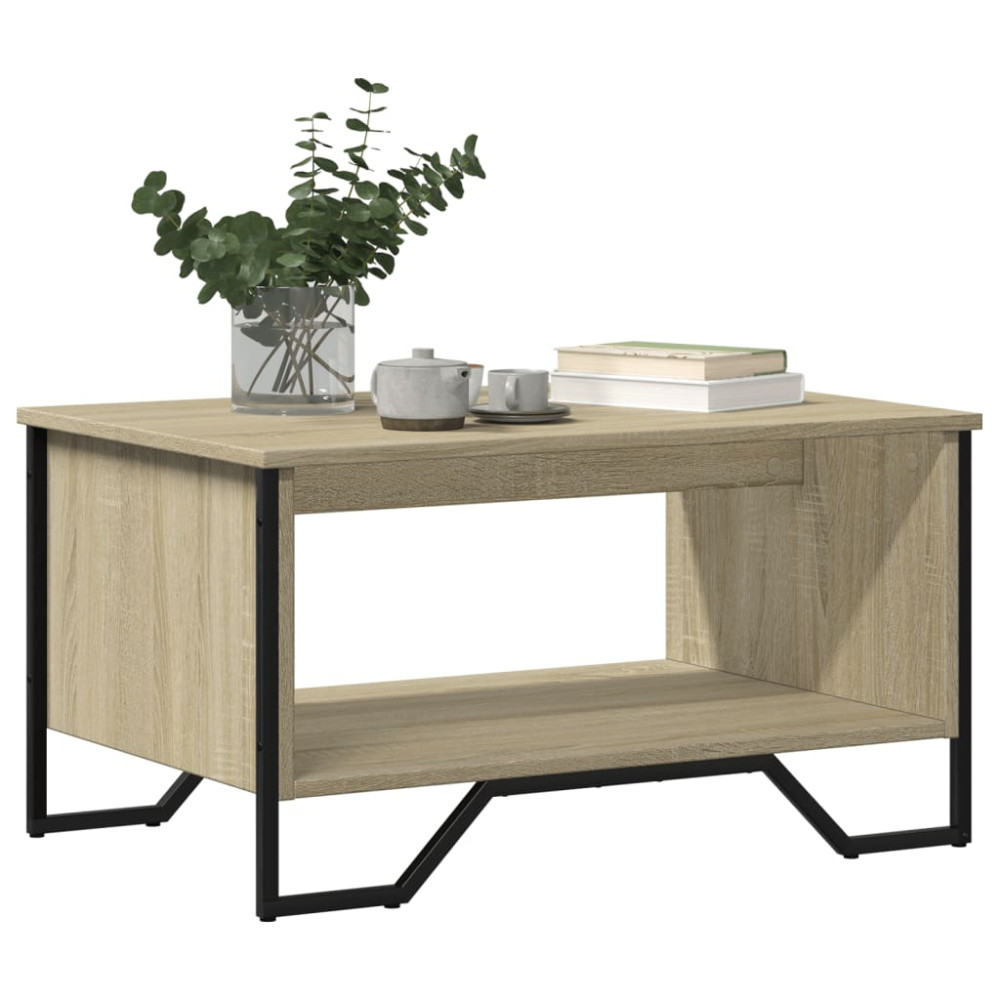 Produktbild för Soffbord sonoma-ek 75x51x40 cm konstruerat trä