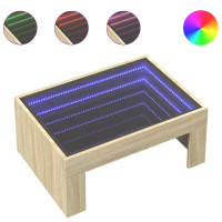 Produktbild för Soffbord med Infinity LEDs sonoma-ek 70x50x30 cm