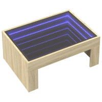 Produktbild för Soffbord med Infinity LEDs sonoma-ek 70x50x30 cm