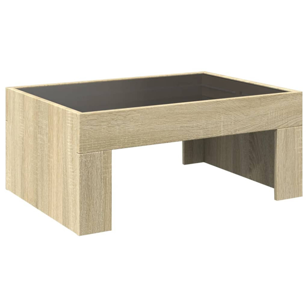Produktbild för Soffbord med Infinity LEDs sonoma-ek 70x50x30 cm