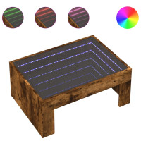 Produktbild för Soffbord med Infinity LEDs rökfärgad ek 70x50x30 cm