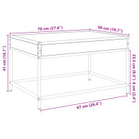 Produktbild för Soffbord med Infinity LEDs grå sonoma 70x50x41 cm
