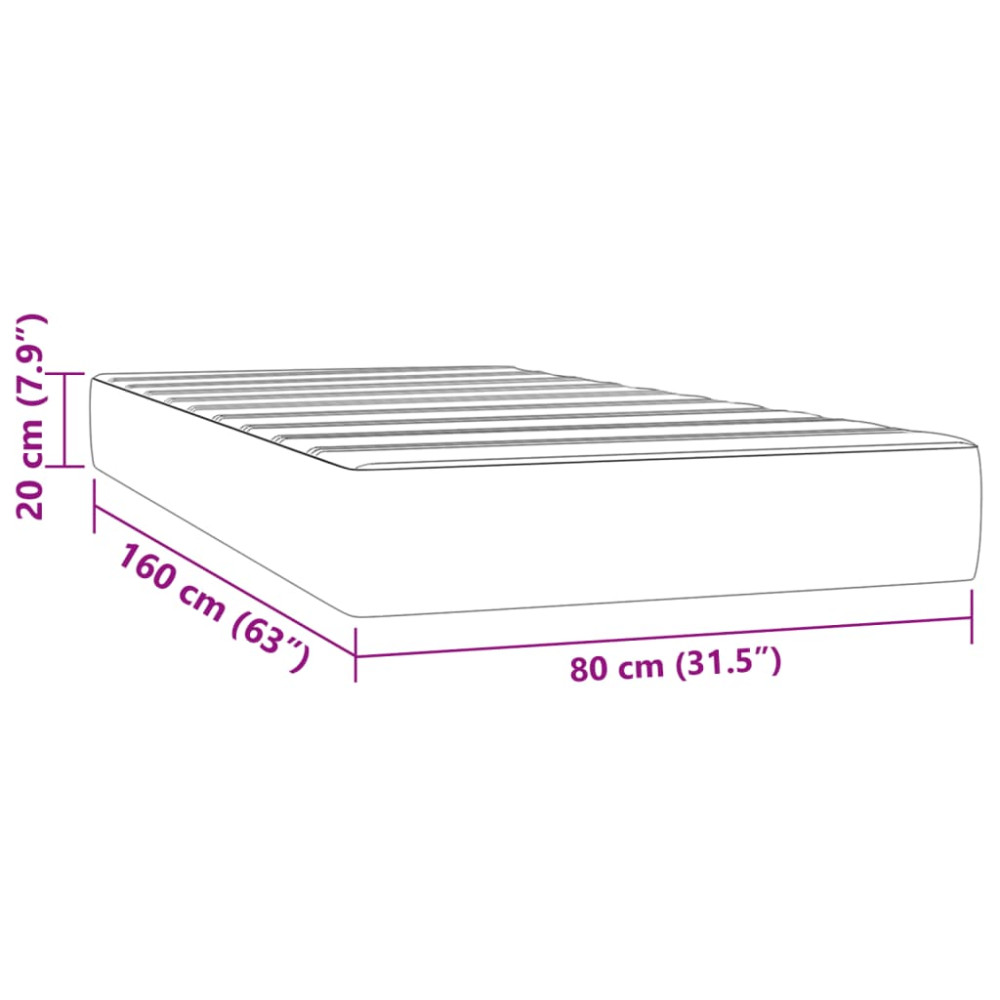 Produktbild för Pocketresårmadrass för barn medium vit 80x160 cm konstläder