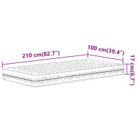 Produktbild för Skummadrass vit 100x210 cm hårdhet H2 H3