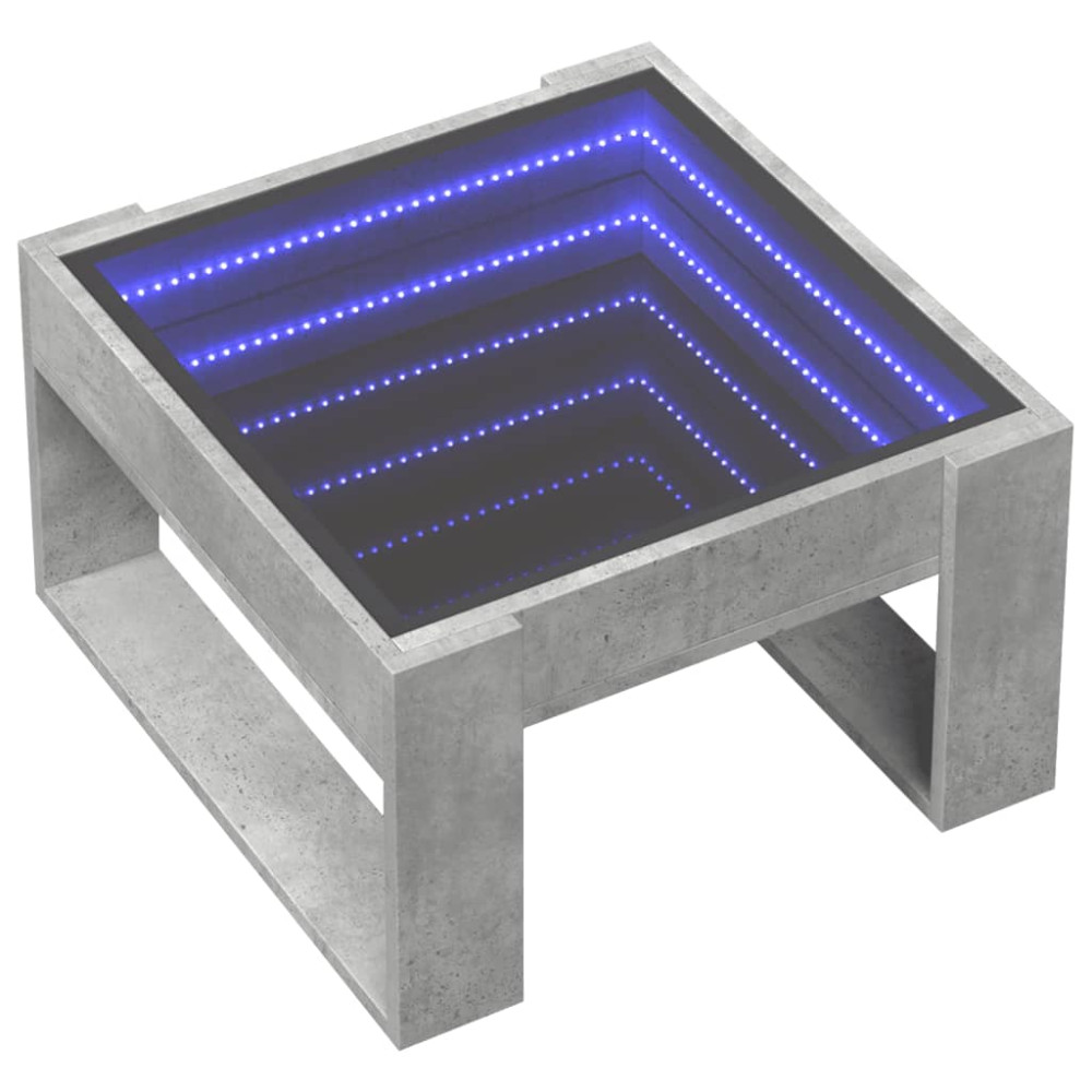 Produktbild för Soffbord med Infinity LEDs betonggrå 50x53x30 cm