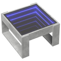 Produktbild för Soffbord med Infinity LEDs betonggrå 50x53x30 cm