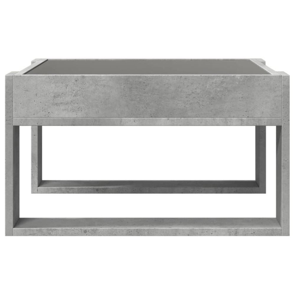Produktbild för Soffbord med Infinity LEDs betonggrå 50x53x30 cm