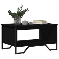 Produktbild för Soffbord svart 75x51x40 cm konstruerat trä