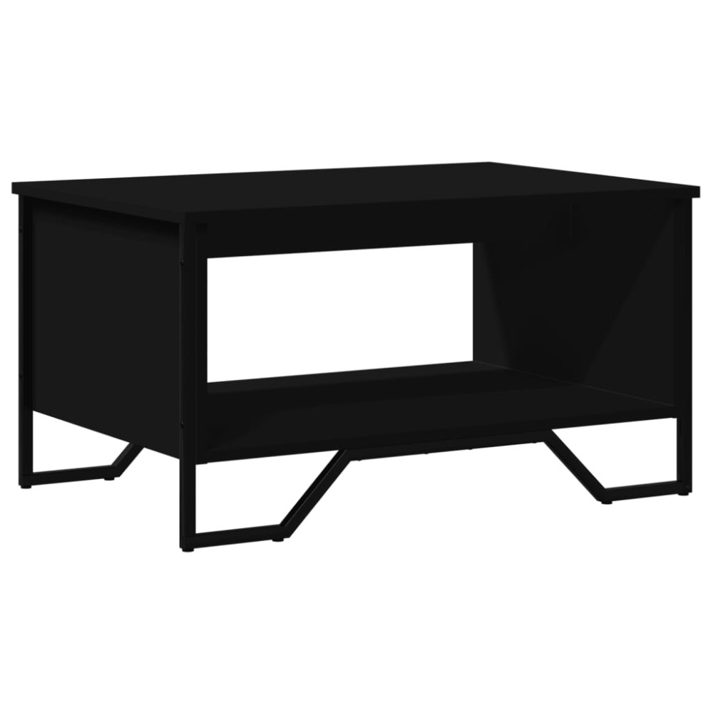 Produktbild för Soffbord svart 75x51x40 cm konstruerat trä